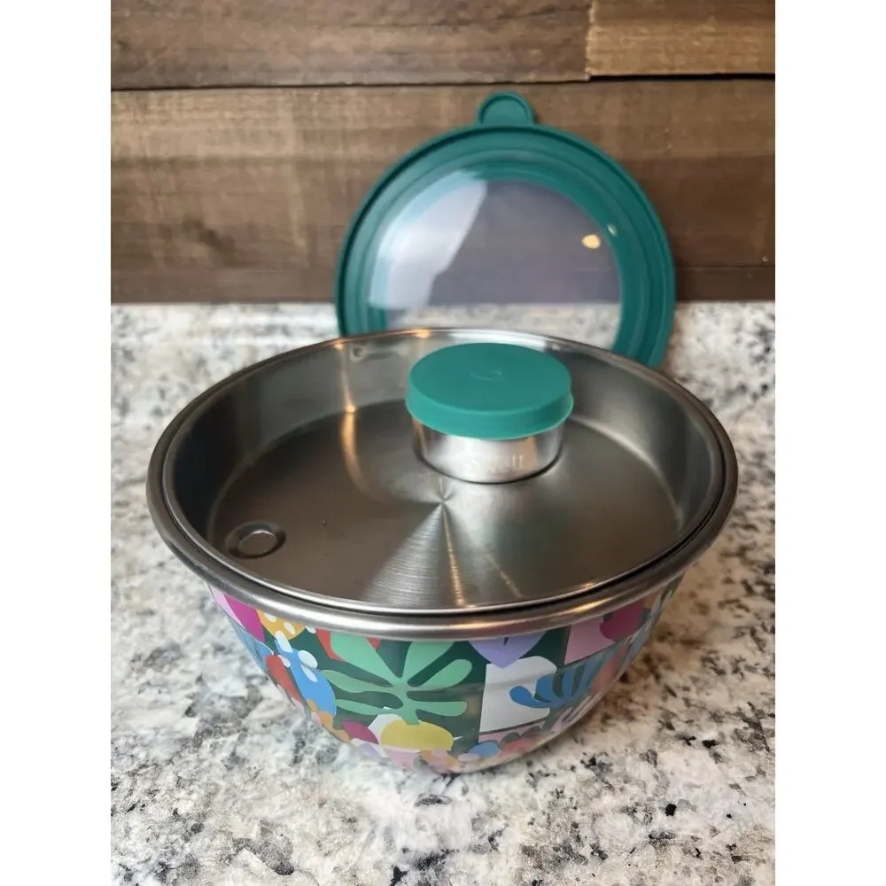 S’well Stainless Steel 64oz Salad Bowl Lunch Kit Travel Floral Boho School Pack